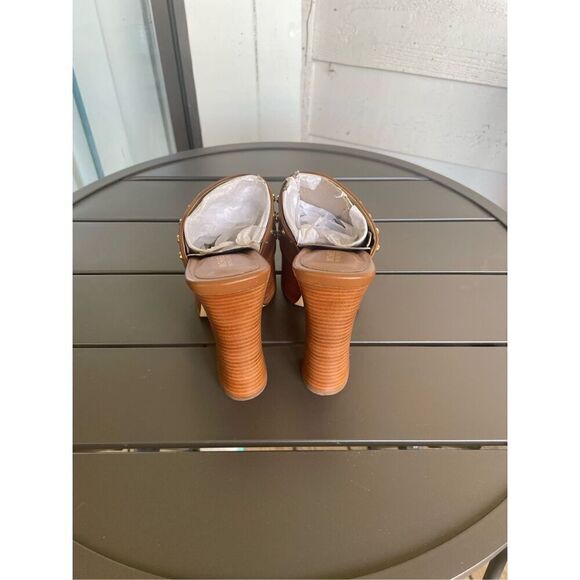 NWOB Michael Kors Jagger Studded Platform Mule Heel Sandal Brown Boho Size 7M - Picture 3 of 13